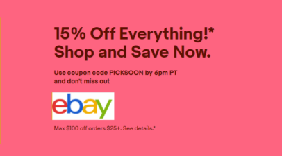 eBay Flash Sale Offering 15% Off Virtually Anything