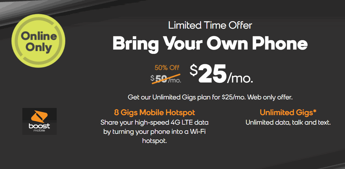 Boost Mobile Offering BYOP Customers Unlimited Data For $25/Month