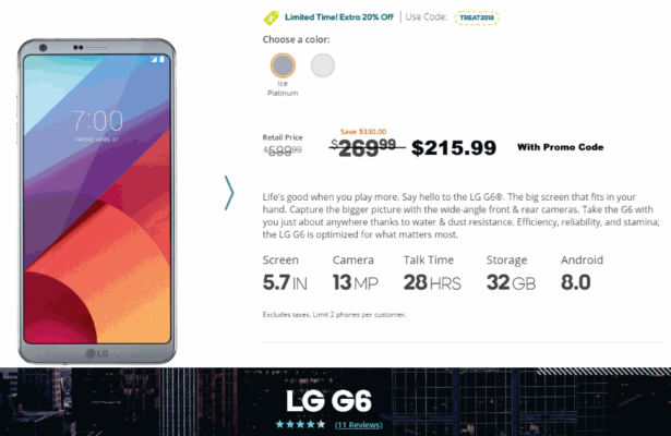 LG G6 On Sale For $215.99 At Boost Mobile