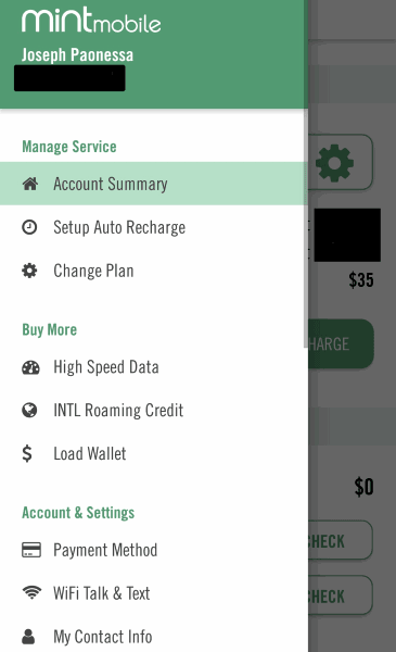 Mint Mobile's App Doesn't Follow Same Naming Conventions As Web Account Dashboard