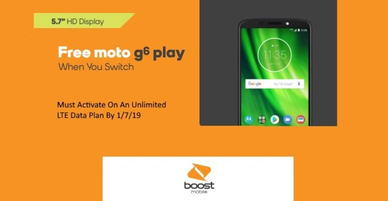 Boost Mobile Giving Away Free Moto G6 Play To Switchers