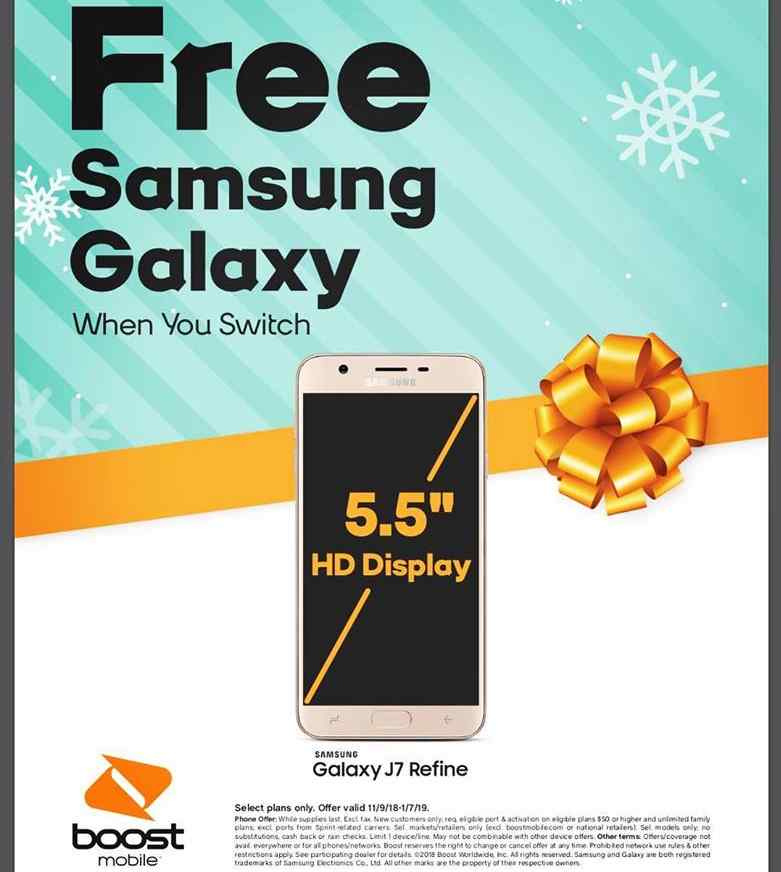 Boost Mobile Offering Free Samsung Galaxy J7 Refine To New Subscribers