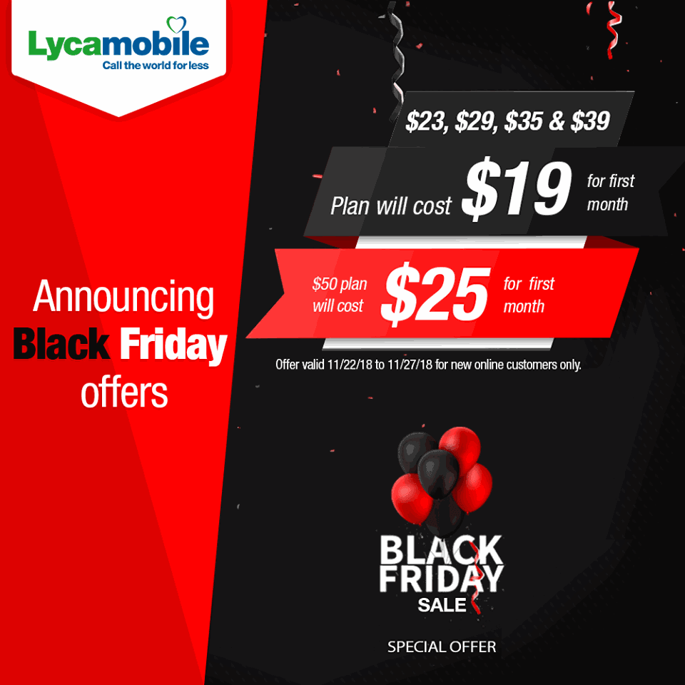 Lycamobile Announces Black Friday Sale 50gb Plan Now 25 Most Other Plans Reduced To 19 Bestmvno