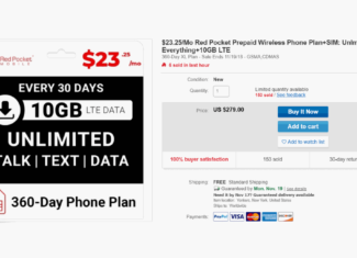 Red Pocket Mobile's Annual Plan With 10GB Monthly Data Now Available For $279