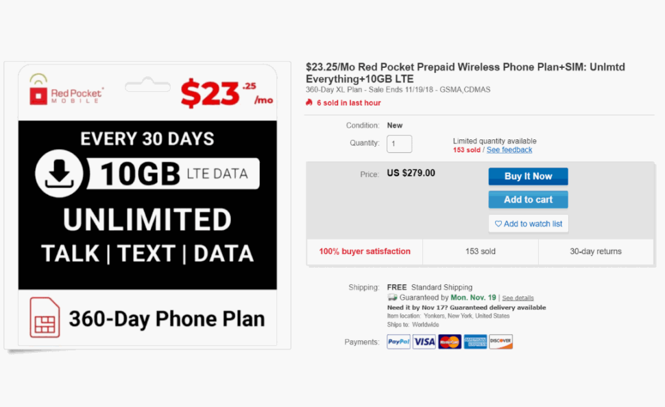 Red Pocket Mobile's Annual Plan With 10GB Of Monthly LTE Data Now 23.