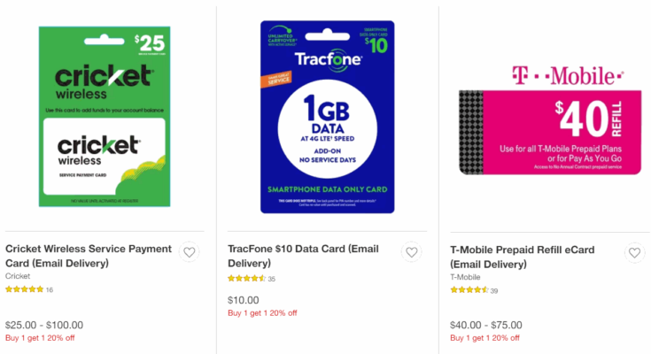 Target Offering Prepaid Refill Cards BOGO 20% Off For Cyber Monday 2018