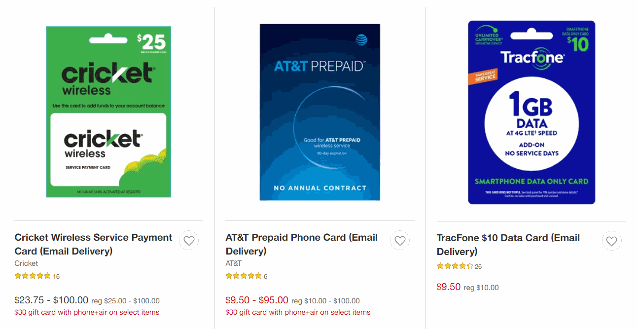 Target Pictured Above And Best Buy Offering 5% Off Select Prepaid Wireless Refill Cards