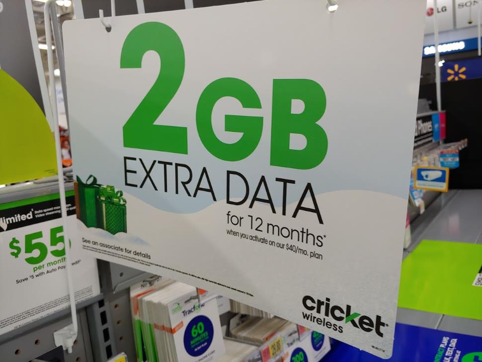 Cricket Wireless Bonus Data Now Available Through Walmart (Photo Credit Wave7 Research)