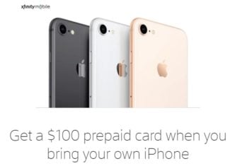 Xfinity Mobile Offering $100 Prepaid Refill Cards To Customers That Bring Their Own iPhone
