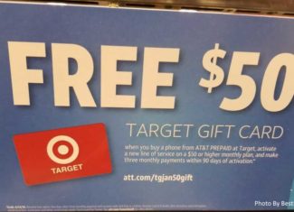 ATT Prepaid Target Fifty Dollar Gift Card Offer