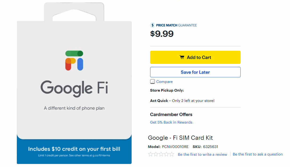 Where can i get sale a google fi sim card