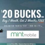 Mint Mobile 3 Months Twenty Dollars 8GB