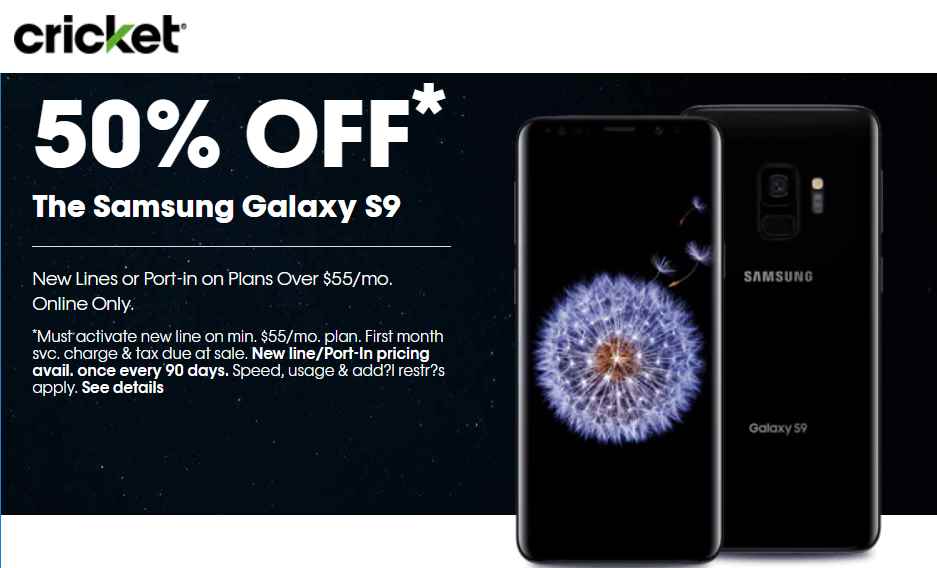 Samsung Galaxy S9 Available For Half Off At Cricket Wireless