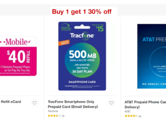 Select Prepaid Refill Cards Are BOGO 30% Off At Target