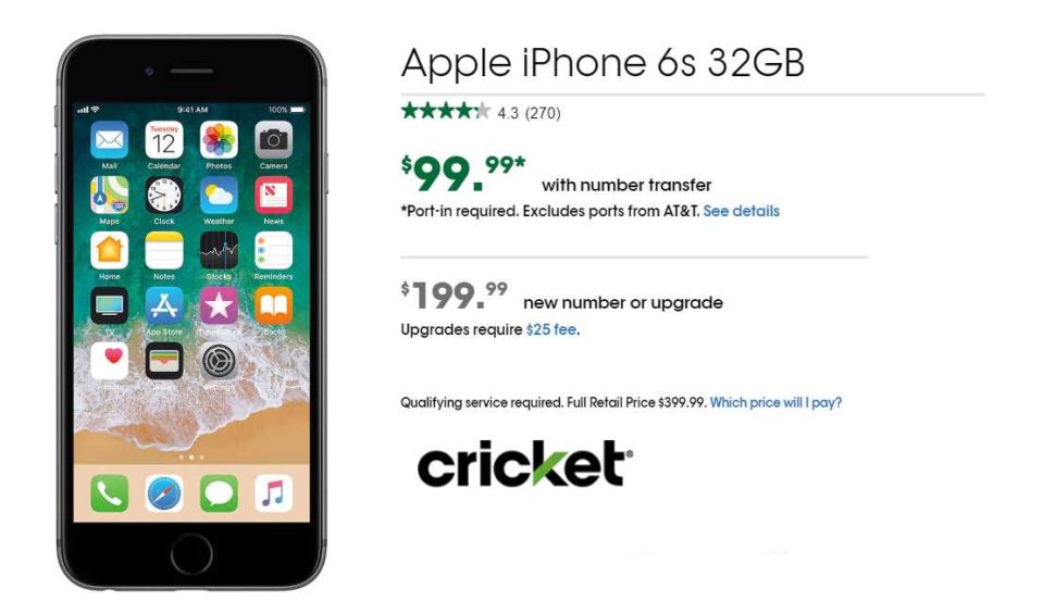 Cricket Wireless Has The 32GB iPhone 6S Available For $99.99 To Switchers