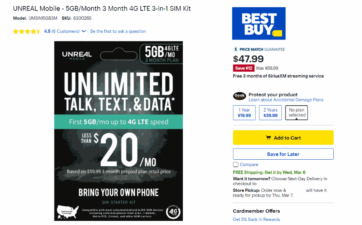 Unreal Mobile Plans Are On Sale For Twenty Percent Off At Best Buy