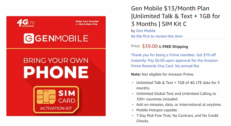 Gen Mobile Now Selling A Multi-Month Plan On Amazon For New Customers