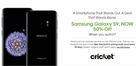 Save 50% On A Samsung Galaxy S9 When You Switch To Cricket Wireless