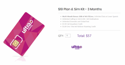 Ultra Mobile Is Now Selling Multi-Month 3 Month Plans Like The One Pictured Above Through Its Website