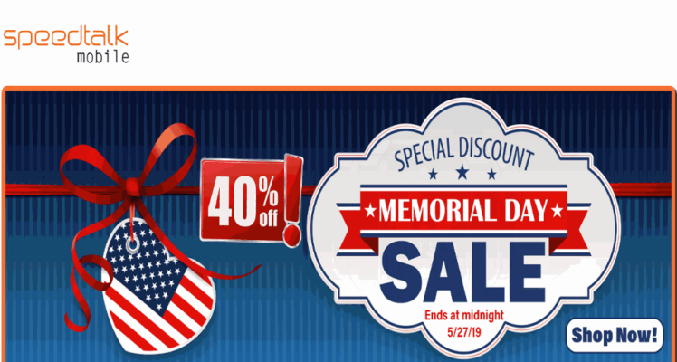 SpeedTalk Mobile Memorial Day 2019 Sale