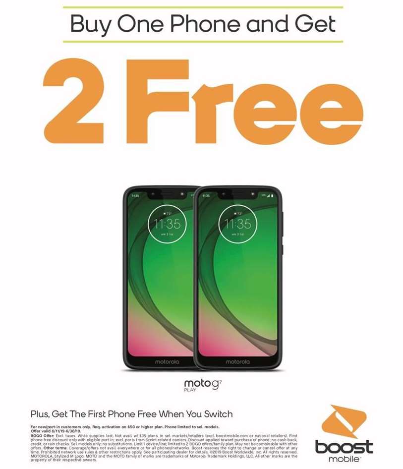 Boost Mobile Buy One Get Two Free Offer