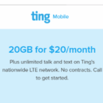 Get 20GB For $20 With Ting Mobile