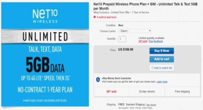 NET10 Wireless eBay Exclusive Annual Plans Are Now Discounted