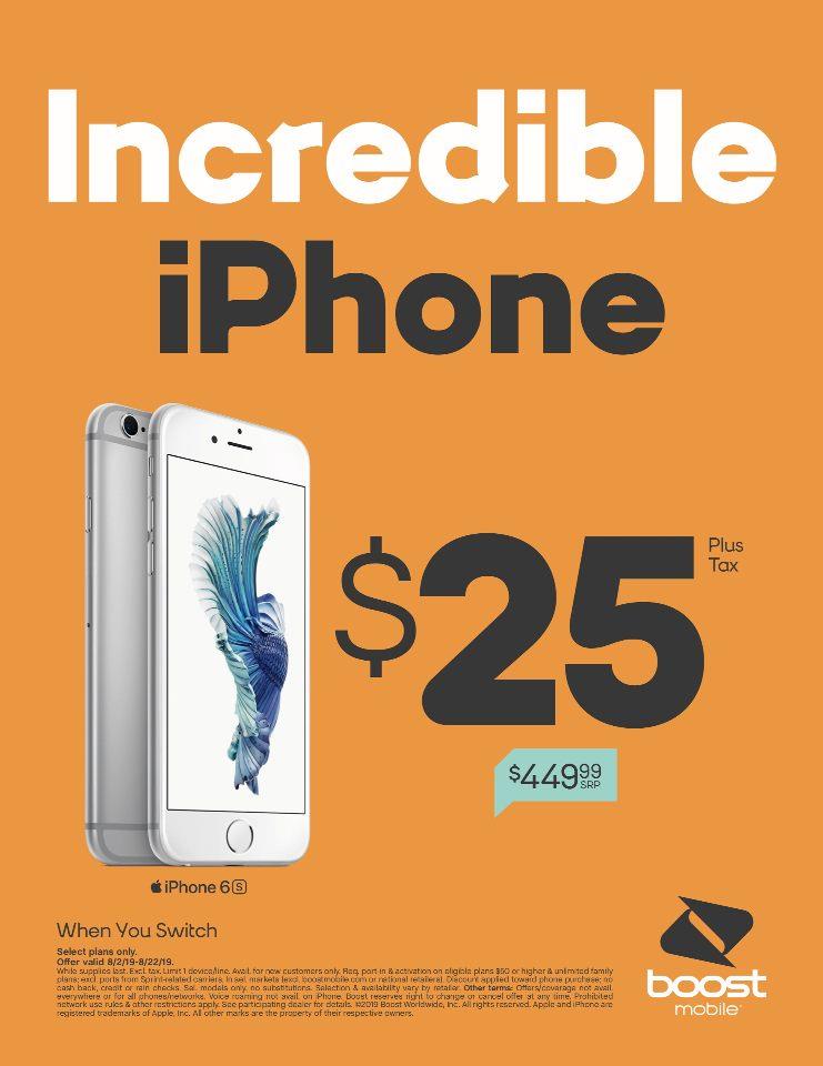 Boost Mobile Again Offers iPhone 6s For $25