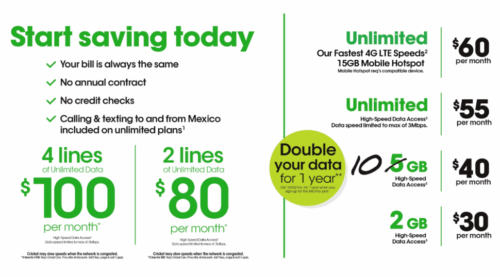 cricket wireless plans quick pay