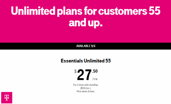T-Mobile Offering 2 Unlimited LTE Data Lines For $55/Month To Those 55 ...