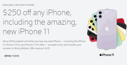 Xfinity Mobile Offering $250 Back On Purchase Of iPhone