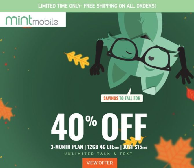 Mint Mobile Promo Offers 12GB Of Data For 15/Month