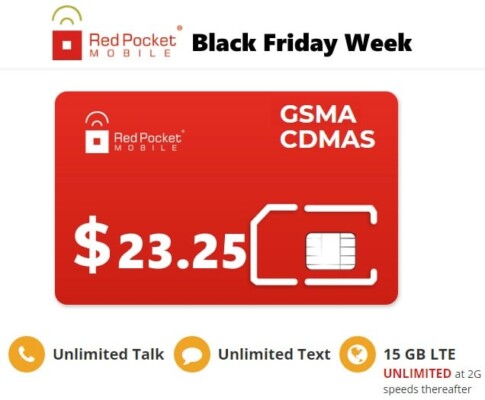 Red Pocket Mobile Plans Discounted For Black Friday & Cyber Monday 2019