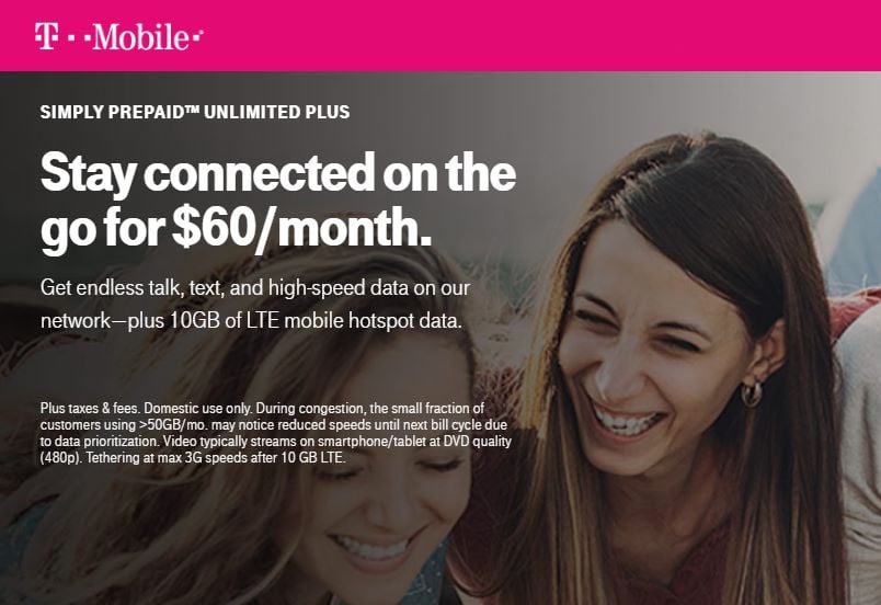 T-Mobile Prepaid Launches $60 Unlimited Plus Plan