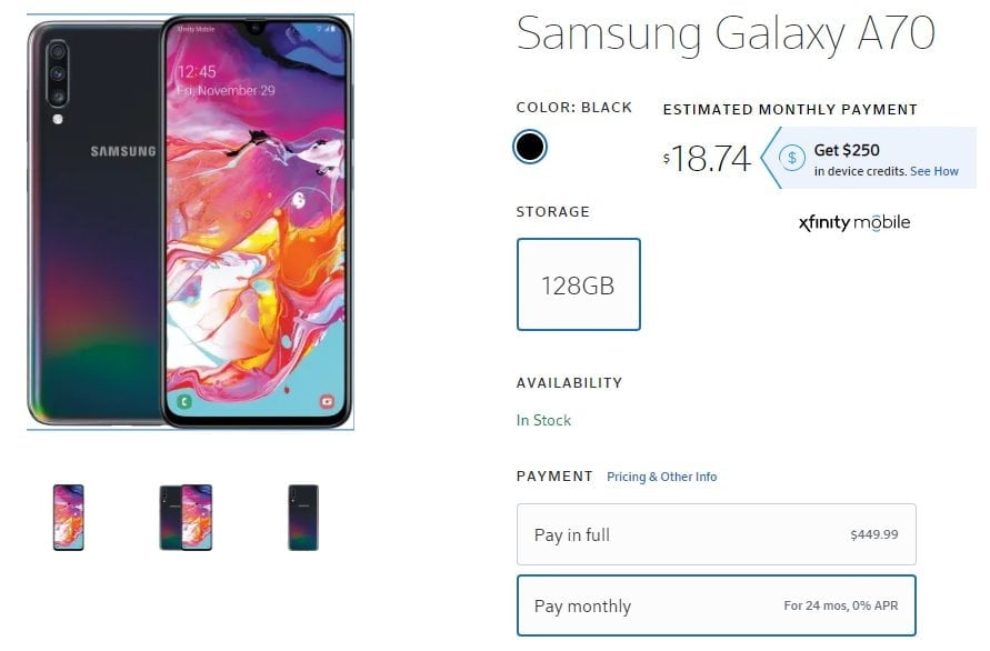 The Samsung Galaxy A70 Is Now Available Exclusively At Xfinity Mobile