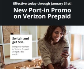 Verizon Prepaid Now Offering $60 Account Credits To New Customers That Port-In