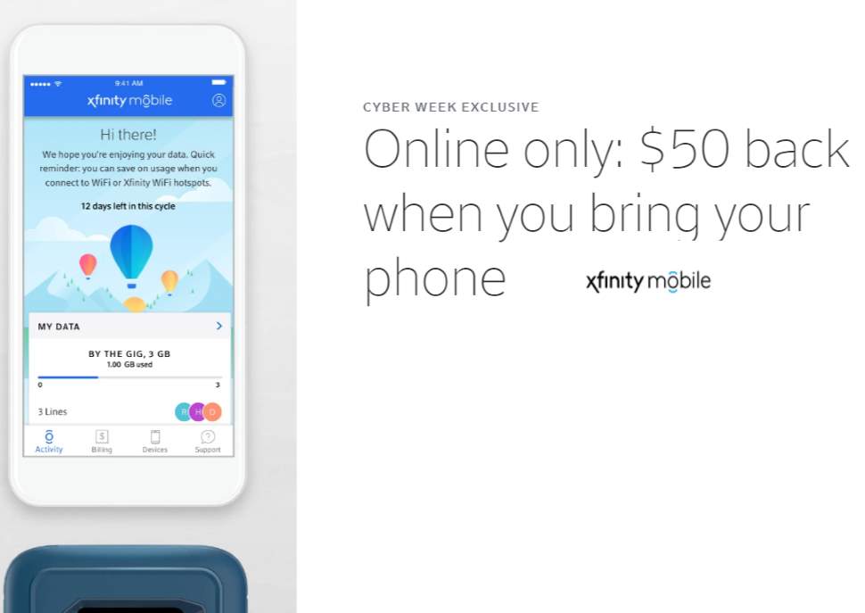 Bring Your Own Phone To Xfinity Mobile During Cyber Monday Week And Get A $50 Visa Prepaid Card