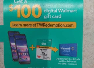 Total Wireless Walmart $100 eGift Card Offer
