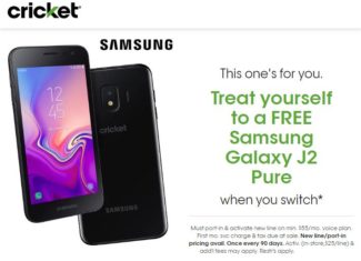 Cricket Wireless Featured January 2020 Phone Deal Is A Free Samsung Galaxy J2 Pure