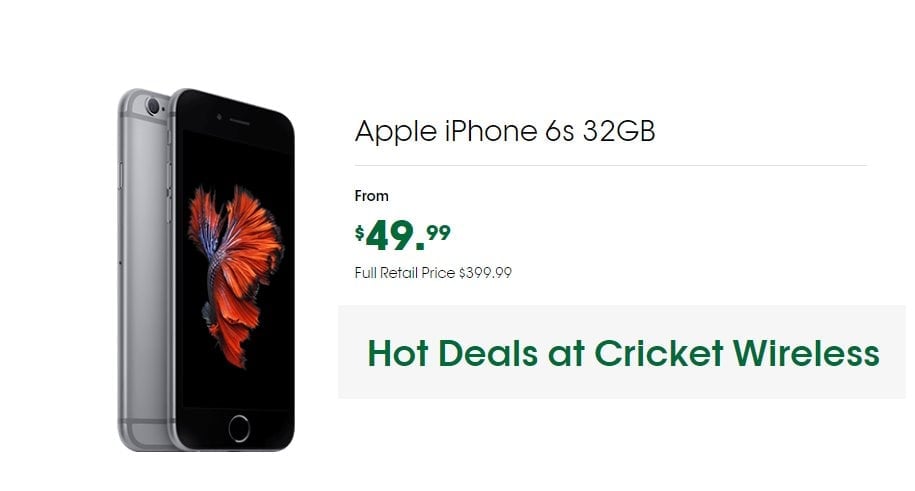 iPhone 6s Is Once Again $49 Dollars At Cricket Wireless