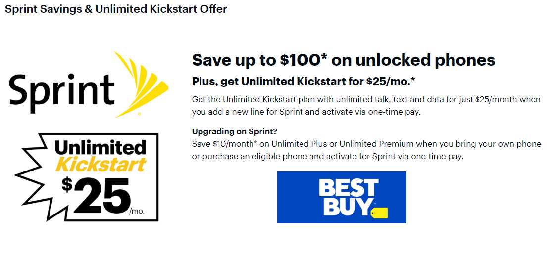 Best Buy Has Sprint's Unlimited Kickstart Plan For $25/Month