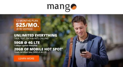 Mango Mobile Launches Wireless Plan With 50GB Of 4G LTE Data For $25/Month