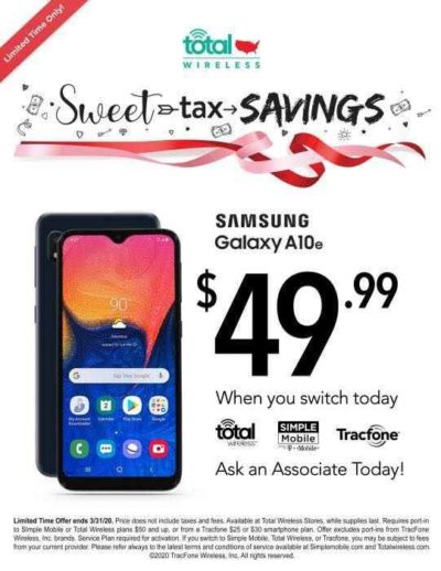 samsung galaxy a10e tracfone walmart