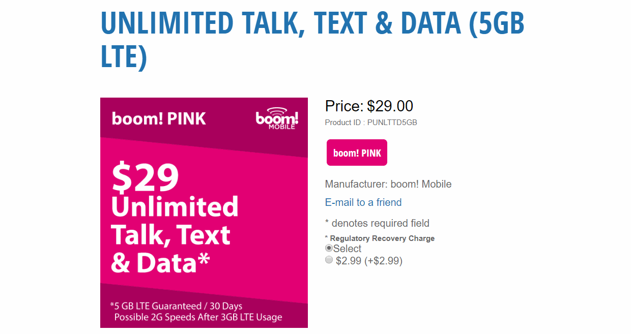 Boom Mobile Updates PINK And BLUE Plans