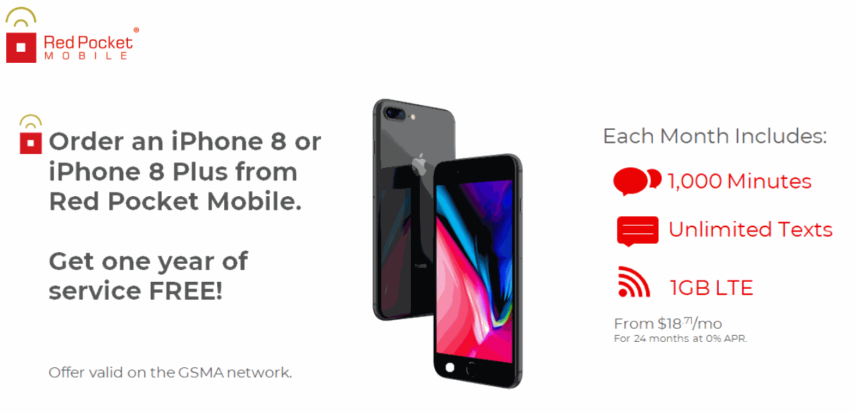 Red Pocket Mobile Offering Free Year Service With iPhone 8 Purchase