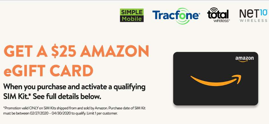 Tracfone Brands Offering eGift Cards With SIM Kit Purchases And Plan Activations