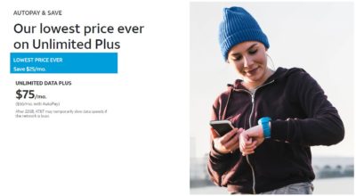 AT&T Prepaid $25 Auto-pay Discount On $75 Unlimited Plan