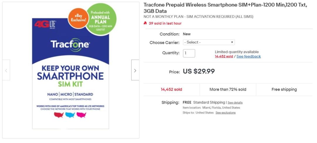 Tracfone's eBay Exclusive Annual Plan Is Now $29.99