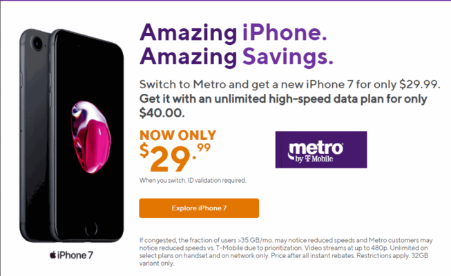 iPhone 7 Is Now $29.99 At Metro By-T-Mobile