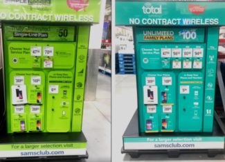 Simple Mobile And Total Wireless Launch At Sam's Club (Photo Via Wave7 Research)